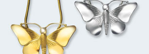 Gouden en zilveren assieraad vlinder